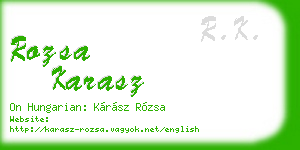 rozsa karasz business card