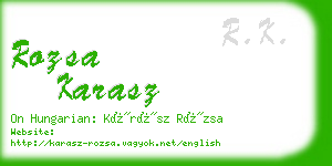 rozsa karasz business card